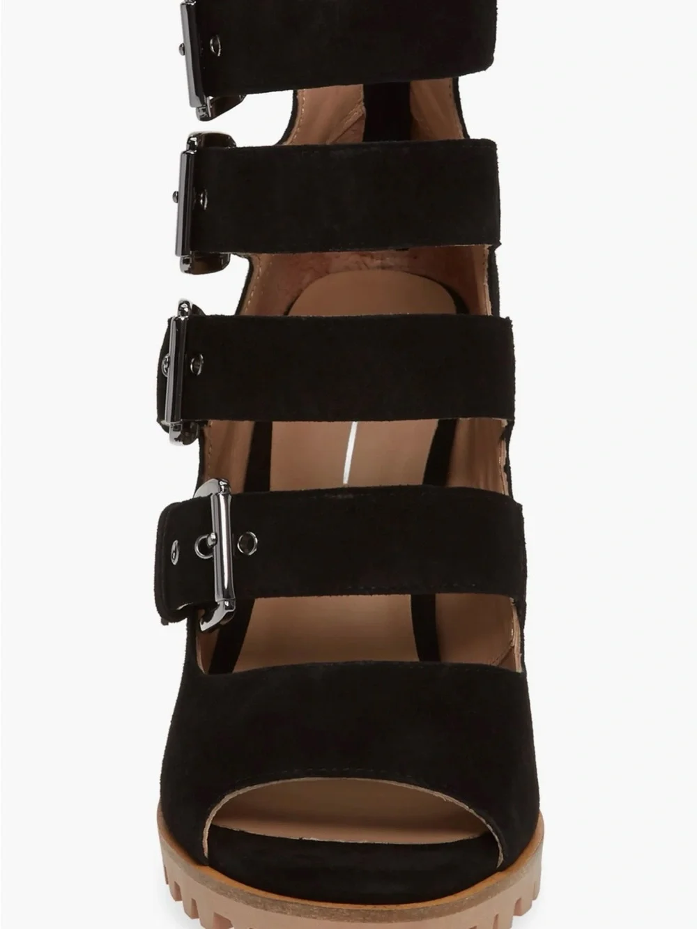 Linea Paolo Wisteria Buckle Wedge Sandal in Black Suede Size 9 MSRP $139